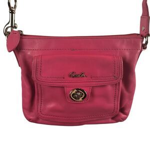 Coach Campbell Pomegranate Leather Swing-pack Mini Crossbody Bag *Flaws*